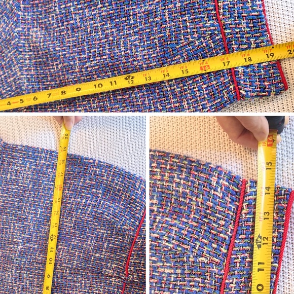 J. CREW Fluted Blue & Red A-Line Skirt Autumn Tweed 19” - Picture 16 of 16